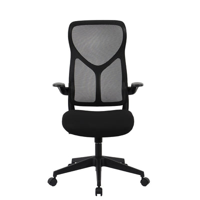 Silla de oficina Roma negra vista frontal