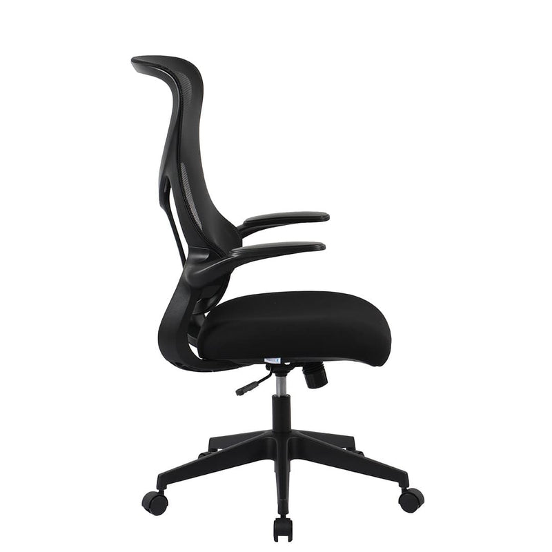 Silla de oficina Roma negra vista frontal