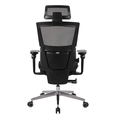 "Silla de oficina Teknion con respaldo ergonómico ajustable"