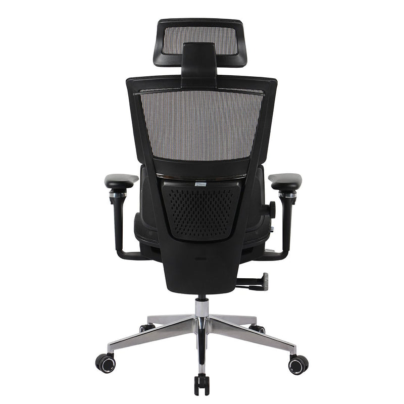 "Silla de oficina Teknion con respaldo ergonómico ajustable"