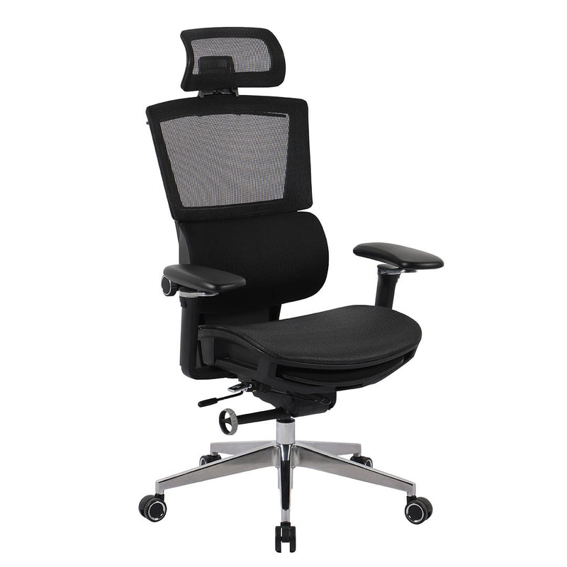"Silla de oficina Teknion con respaldo ergonómico ajustable"